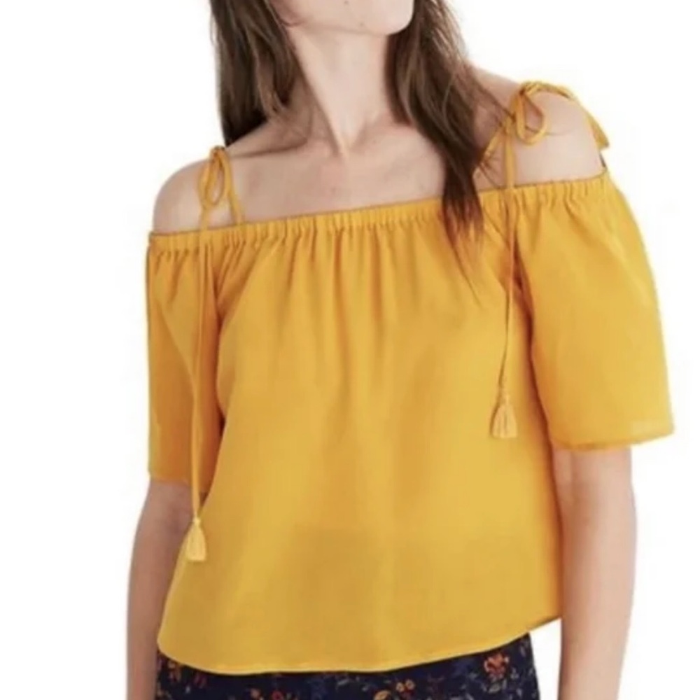 Mustard Yellow Off-Shoulder Top by Madewell